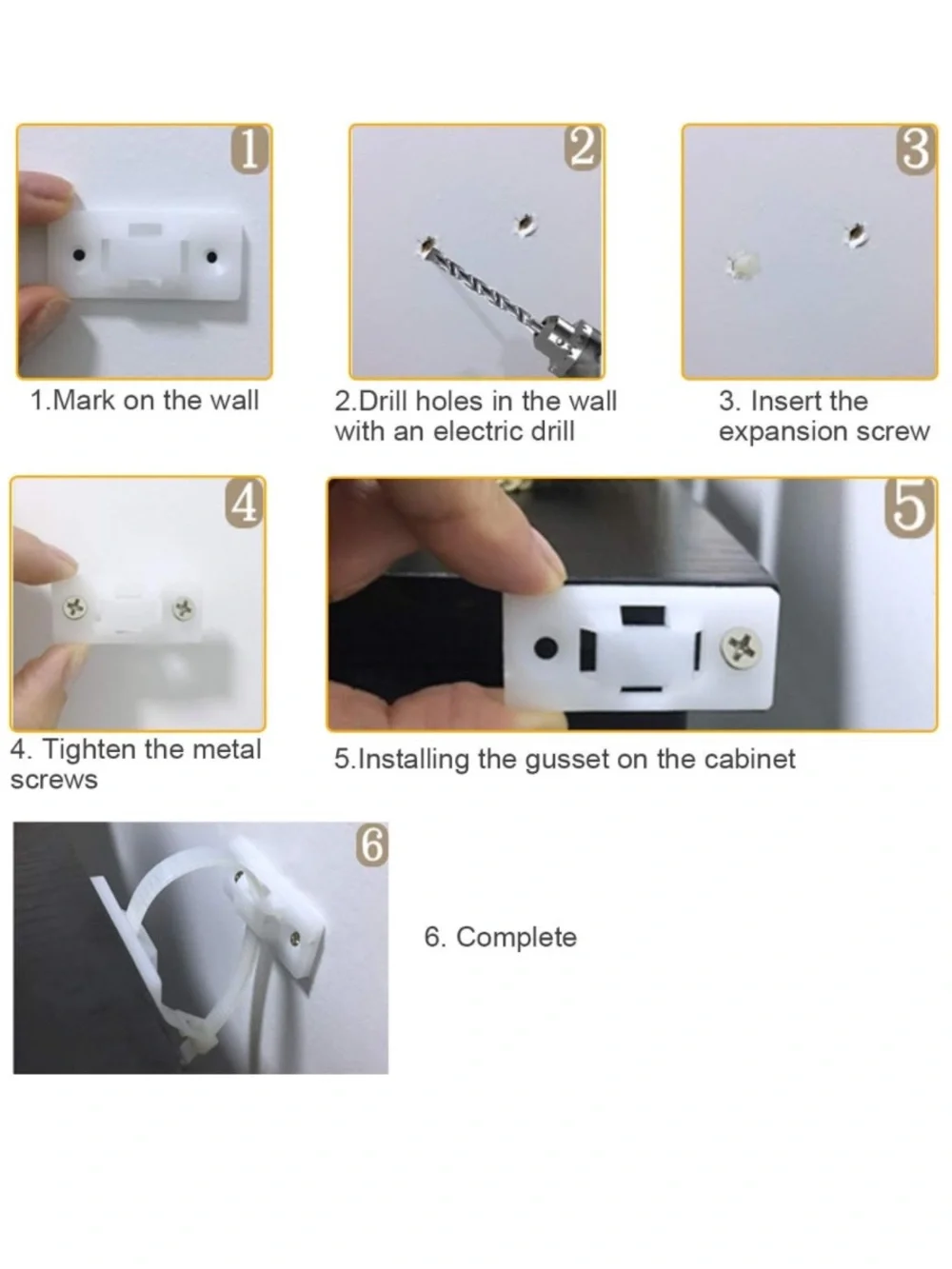 Anti-Tip Furniture Wall Anchor Straps(6 Pack,with Screws)